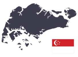 Singapur mapa con Singapur bandera png