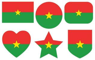 Burkina Faso flag set. Flag of Burkina Faso shape set. vector