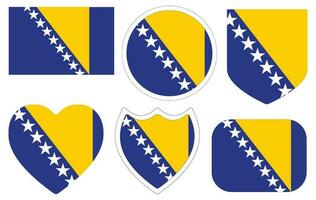 Bosnia and Herzegovina flag set. Flag of Bosnia and Herzegovina design shape set. vector