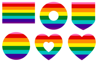 Gilbert Baker Pride Flag in shape set. Pride flag in shape set. png