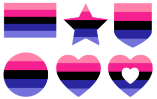 omnisexuell Stolz Flagge im gestalten Satz. lgbtq Flagge im gestalten Satz. png