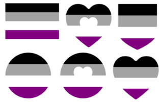 Asexual Pride flag in shape set. International asexual pride flag in shape set. png