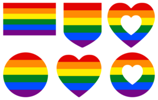 gay orgulho bandeira dentro forma definir. tradicional símbolo para a inteira lgbtq comunidade e gay homens. png