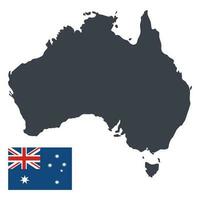 Australia mapa con Australia bandera vector