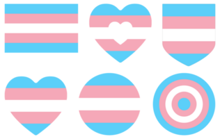 Transgender Pride Flag in shape set. Trans Pride Flag. png