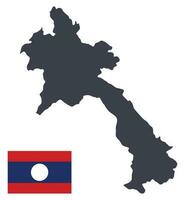 Laos mapa con Laos bandera vector