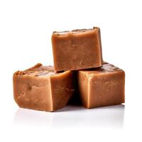 Delicious fudge isolated on white background, photo