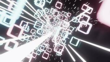 3d visuell Animation zum vj. Bewegung Quadrate Neon- video