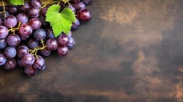 Ripe grapes mockup and copy space with a gradient background, photo