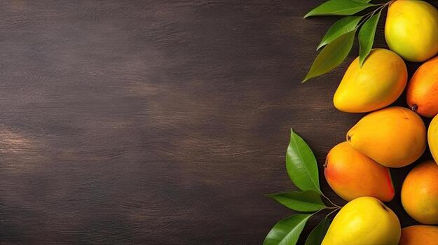 Ripe mango mockup and copy space with a gradient background, photo