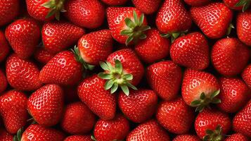 Ripe strawberry mockup and copy space with a gradient background, generative AI photo