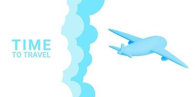 Time to travel. Online plane booking. Airplane concept design. Vector illustration