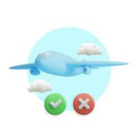 Online plane booking. Airplane concept design. Vector illustration