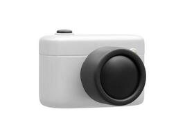 3d realistic camera isolated on white background. Vector illustration