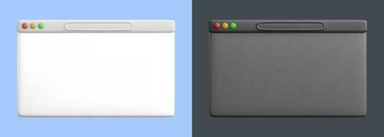 Web browser window template. Blank screen web browser in realistic design. Vector illustration