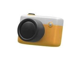 3d realistic camera isolated on white background. Vector illustration