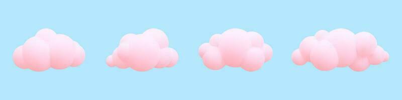 3d realistic clouds collection. Vector illustration