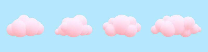 3d realistic clouds collection. Vector illustration