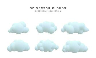 3d realista nubes recopilación. vector ilustración