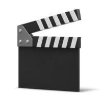 3d realistic clapperboard isolated on white background. Vector illustration