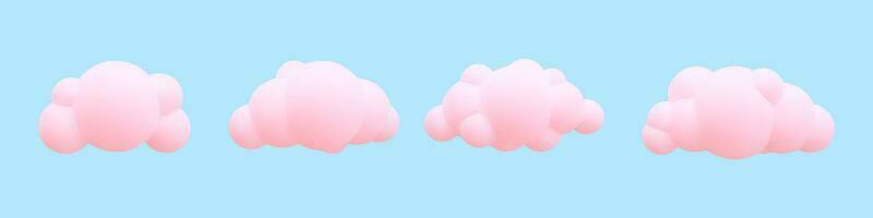 3d realistic clouds collection. Vector illustration