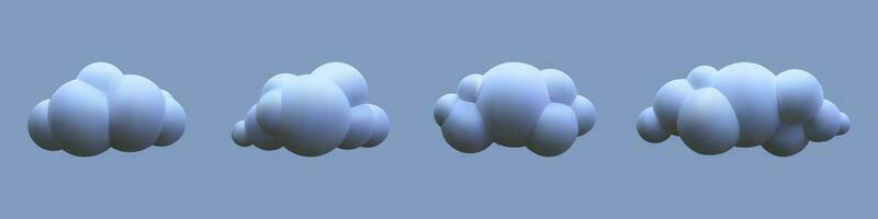 3d realistic clouds collection. Vector illustration