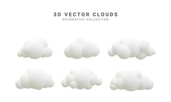 3d realista nubes recopilación. vector ilustración