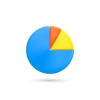 3D realistic Infographic is divided into parts. Chart pie infographic share.  Business graph  icon in cartoon style. Vector illustration