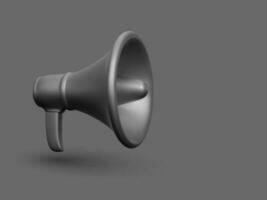 3d realistic black plastic megaphone marketing concept. Vector illustration