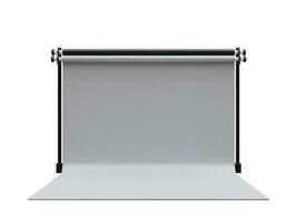 3d realistic empty professional photography studio isolated on white background. Vector illustration