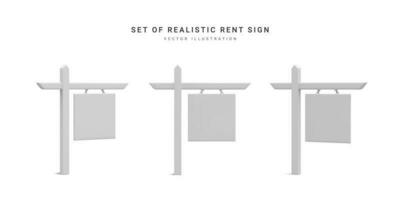 conjunto de 3d realista real inmuebles firmar aislado en blanco antecedentes. vector ilustración
