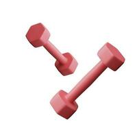 3d realistic red dumbbells isolated on white background. Vector illustration