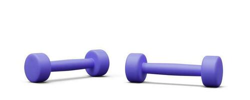 3d realistic set of dumbbells isolated on white background. Vector illustration