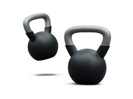3d realistic weights kettlebell isolated on white background. Vector illustration