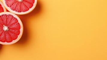 Ripe grapefruit mockup and copy space with a gradient background, photo