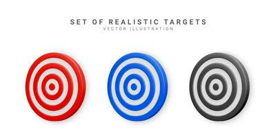 Set of realistic targets. Targets for shooting arrows and darts. Vector illustration