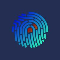 Vector illustration of security fingerprint authentication. Finger identity. Technology biometric illustration