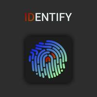 Vector illustration of security fingerprint authentication. Finger identity. Technology biometric illustration