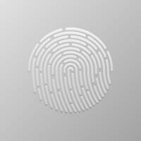 Security fingerprint authentication. Finger identity, technology biometric illustration. Fingerprint template vector