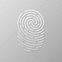 Security fingerprint authentication. Finger identity, technology biometric illustration. Fingerprint template vector