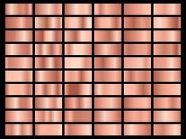 conjunto de oro Rosa frustrar textura. colección de rosado postal gradientes aislado en negro antecedentes. vector ilustración