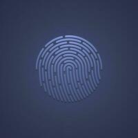 Security fingerprint authentication. Finger identity, technology biometric illustration. Fingerprint template vector