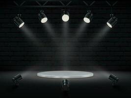 Podium with lighting. Stage, Podium, Scene for Award Ceremony with spotlights. Vector illustration