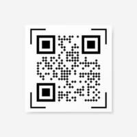 Vector QR code sample for smartphone scanning isolated on white background