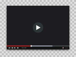 Video player template for web or mobile apps. Vector interface of video and audio player. Vector illustration