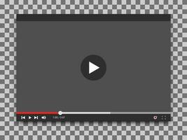 Video player template for web or mobile apps. Vector interface of video and audio player. Vector illustration