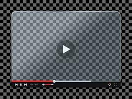 Video player template for web or mobile apps. Vector interface of video and audio player. Vector illustration