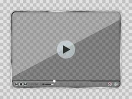 Video player template for web or mobile apps. Vector interface of video and audio player. Vector illustration