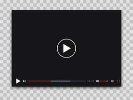 Video player template for web or mobile apps. Vector interface of video and audio player. Vector illustration