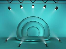 Minimalism abstract background with a pedestal. 3d vector stage. Podium for show